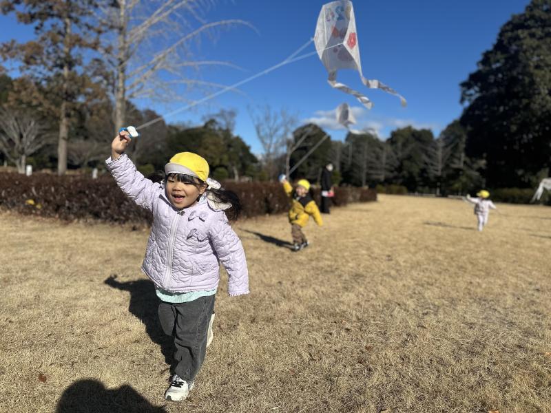 ＜空高く揚がった凧＞